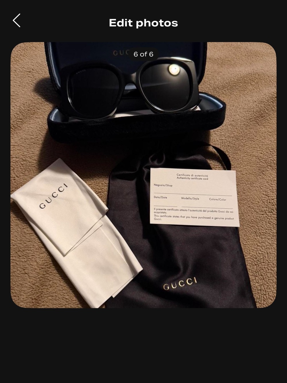 Gucci Black womens Sunglasses with Gold Logo Accents